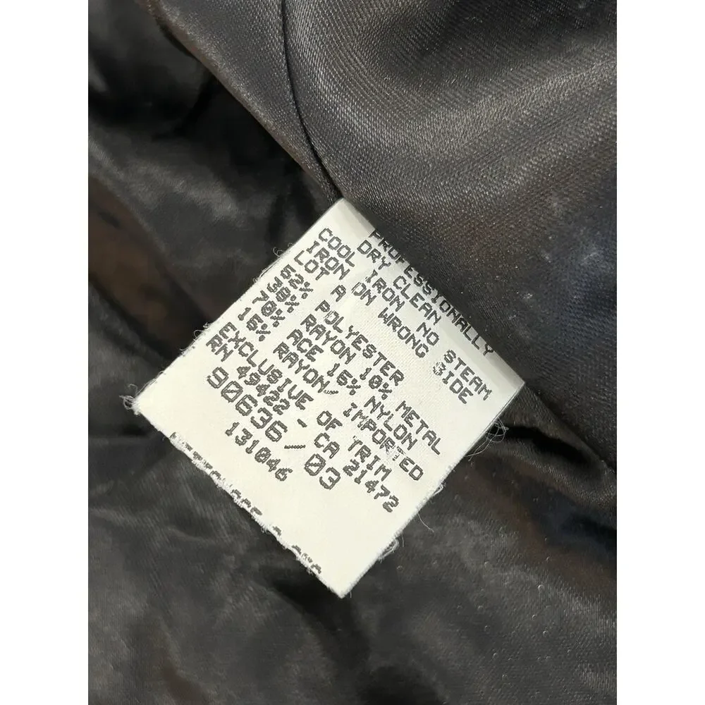 Scott McClintock Black Velvet Blazer Jacket Size 8 Gold Floral Metallic Brocade